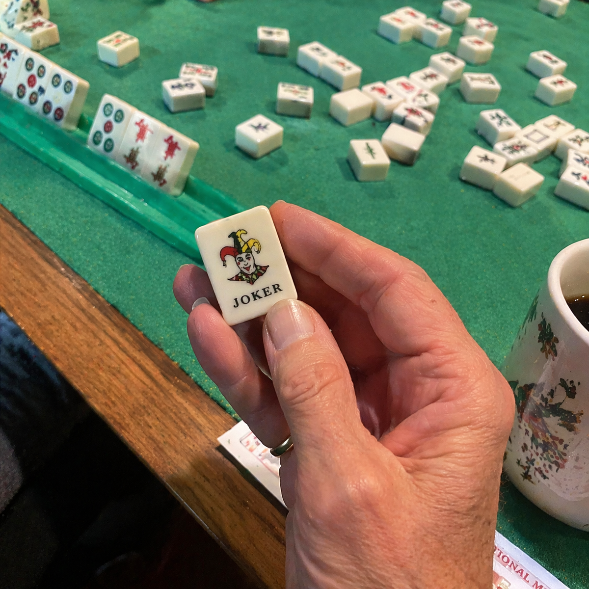 Close-up of a Joker tile in American Mah Jongg